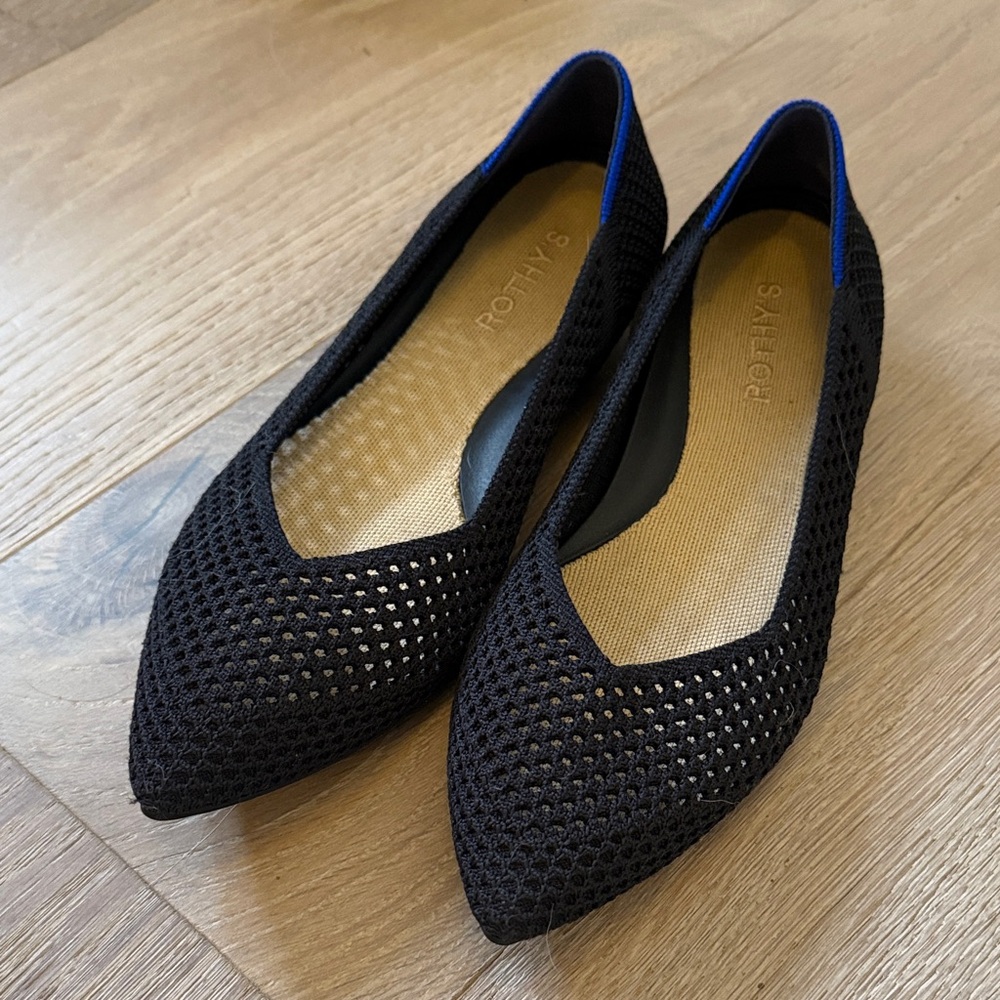Rothy's The Point II Black Mesh Flats 9.5